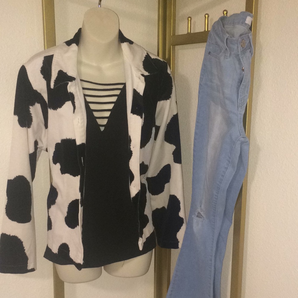 True Grit Cow Print Cropped Jacket